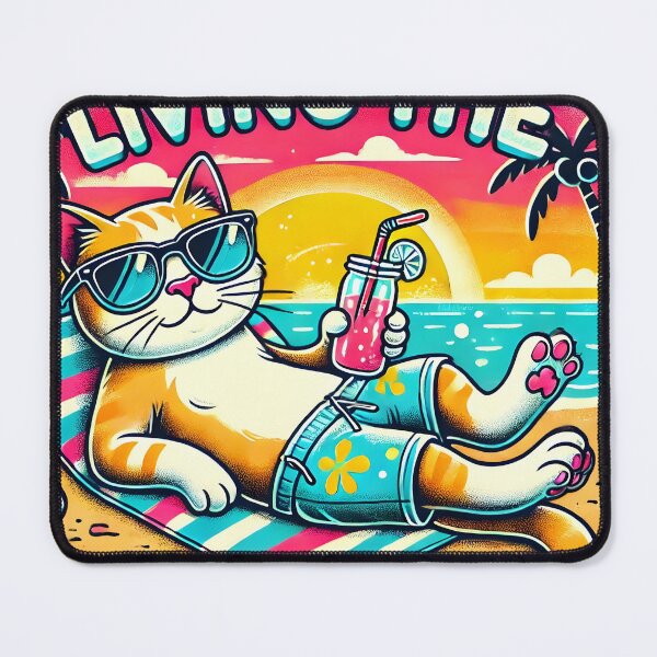Item preview, Cat At the Beach Art designed and sold by DesignHub.
