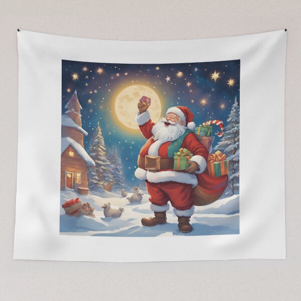 Item preview, Santa Claus delivering his presents designed and sold by Lilou13Magasin.