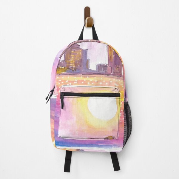 Item preview, Jacksonville Florida Skyline with Glowing Sun designed and sold by artshop77.
