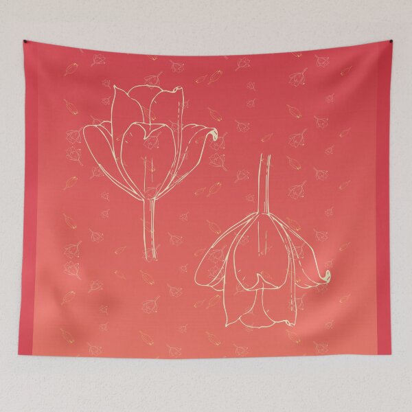Item preview, TULPS - PINK TULIPS ON A RED AND PEACH GRADIENT designed and sold by CONTRAPINK.