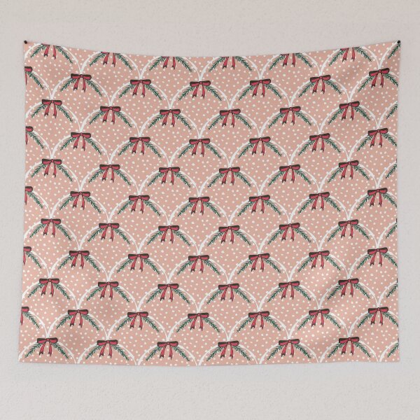 Item preview, Cute Christmas Bows Pink designed and sold by papierquarell.