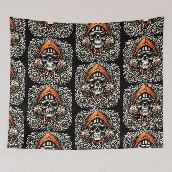 Item preview, Abstract Skull Listening Music Art designed and sold by DesignHub.