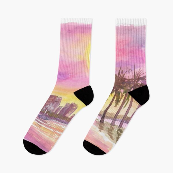 Item preview, Orlando Florida Downtown Skyline with Pink Sky designed and sold by artshop77.