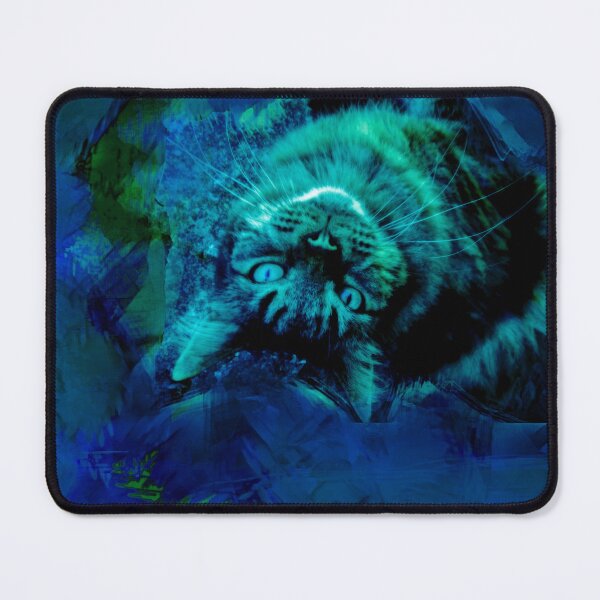 Item preview, DARK BLUE, TEAL AND GREEN PLAYFUL CAT IN FALL LEAVES designed and sold by Most1234.