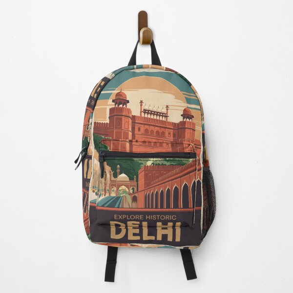 Item preview, Delhi Vintage Travel Poster designed and sold by TravelerRat.