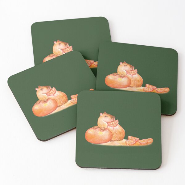 Item preview, Capybara and her mandarins designed and sold by umasharda.