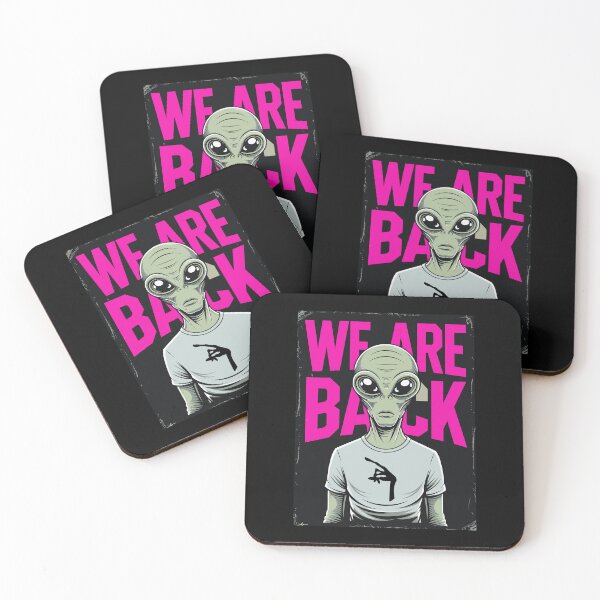 Item preview, Retro Alien Rock Poster Style – "We Are Back" 70s Sci-Fi Vibe designed and sold by paulo silveira.