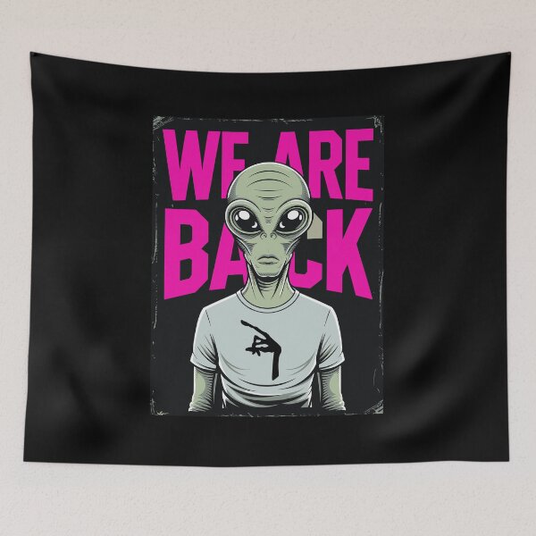 Item preview, Retro Alien Rock Poster Style – "We Are Back" 70s Sci-Fi Vibe designed and sold by paulo silveira.