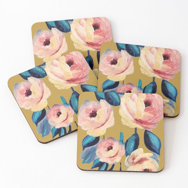 Item preview, Pink roses and blue leaves clipped designed and sold by norascorner.