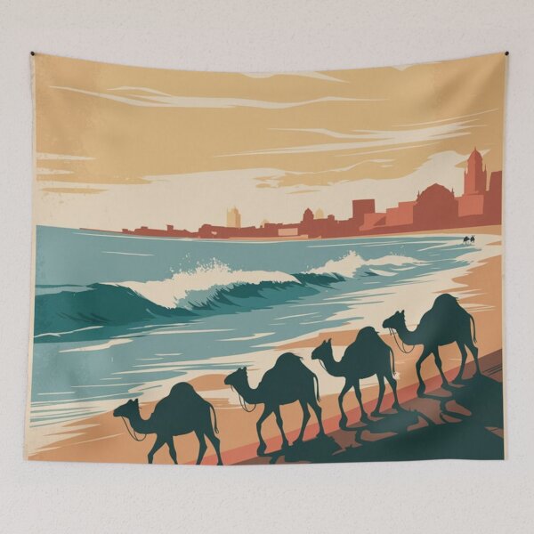 Item preview, Karachi Vintage Travel Poster designed and sold by TravelerRat.