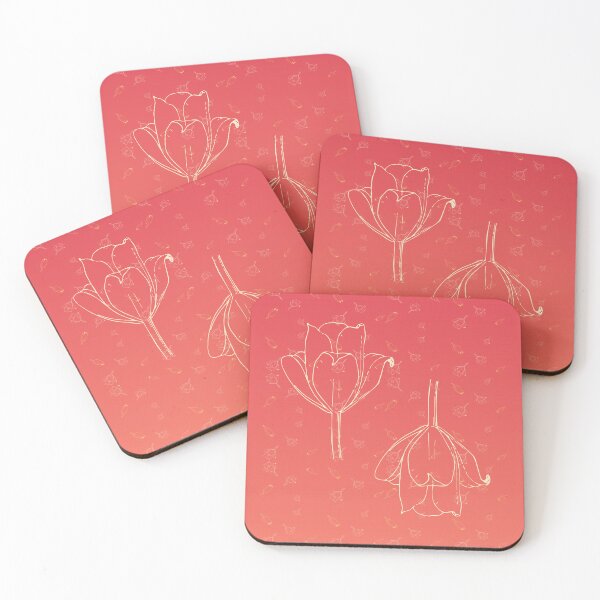 Item preview, TULPS - PINK TULIPS ON A RED AND PEACH GRADIENT designed and sold by CONTRAPINK.