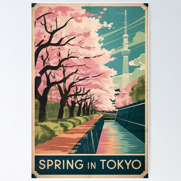 Aperçu de l'œuvre Affiche de voyage vintage de Tokyo créée et vendue par TravelerRat.