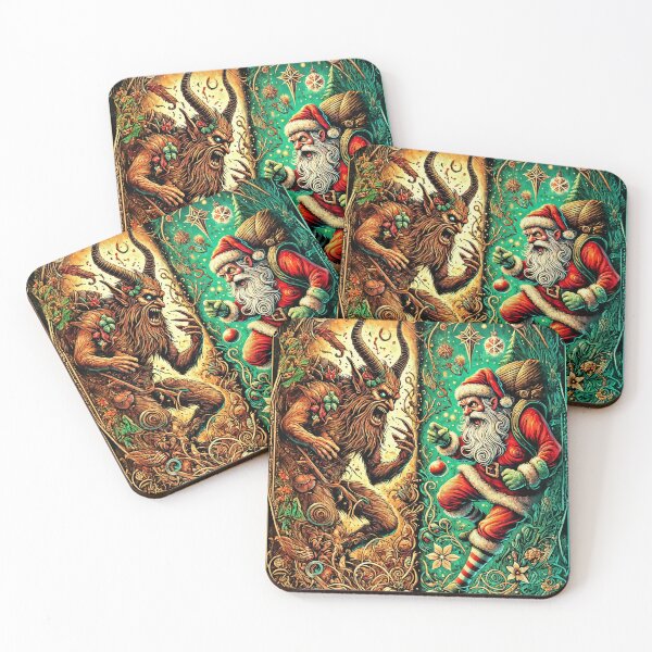 Item preview, Epic Showdown – Krampus vs Santa Christmas Art designed and sold by Victor Shadehorn.