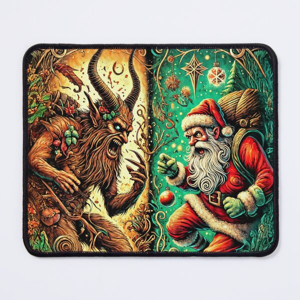 Item preview, Epic Showdown – Krampus vs Santa Christmas Art designed and sold by Victor Shadehorn.