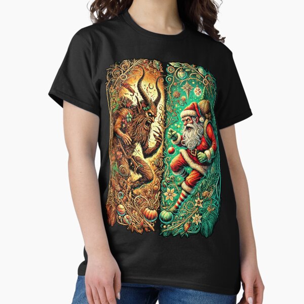 Epic Showdown – Krampus vs Santa Christmas Art Classic T-Shirt