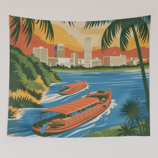 Item preview, Kinshasa Vintage Travel Poster designed and sold by TravelerRat.