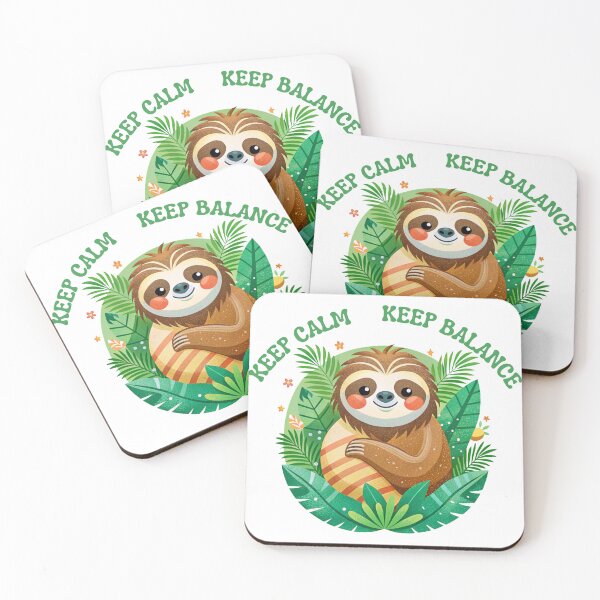 Item preview, Sloth Keep Calm Keep Balance designed and sold by Brasuca's Art.