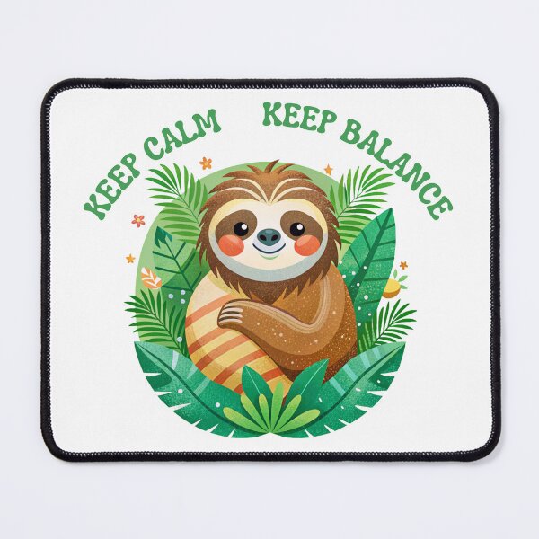 Item preview, Sloth Keep Calm Keep Balance designed and sold by Brasuca's Art.
