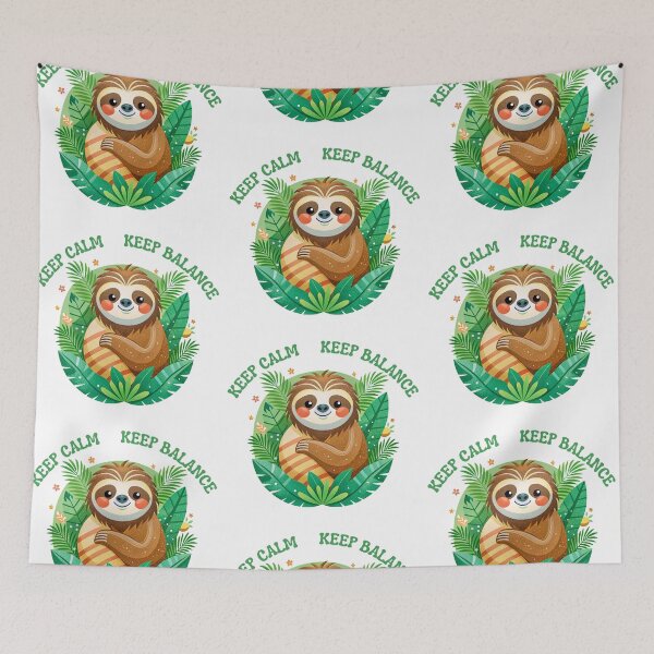 Item preview, Sloth Keep Calm Keep Balance designed and sold by Brasuca's Art.