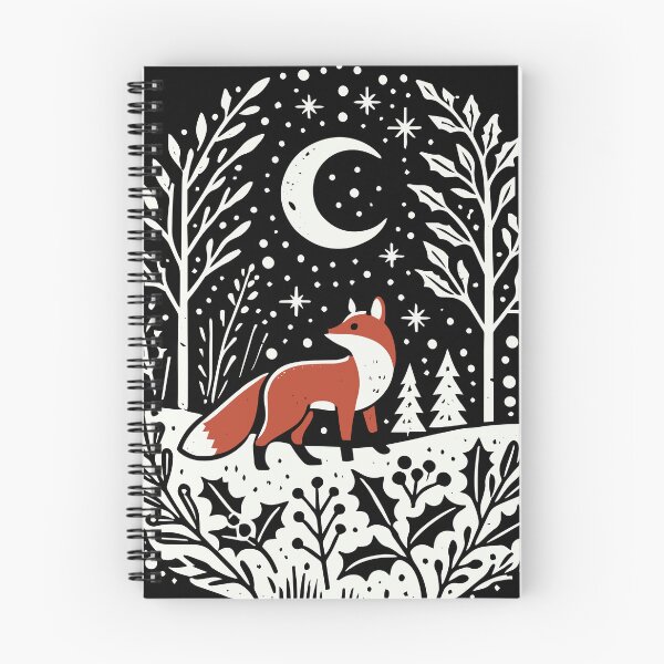 Item preview, Cottagecore Winter Fox Under Moonlight with Forest Landscape designed and sold by Victor Shadehorn.