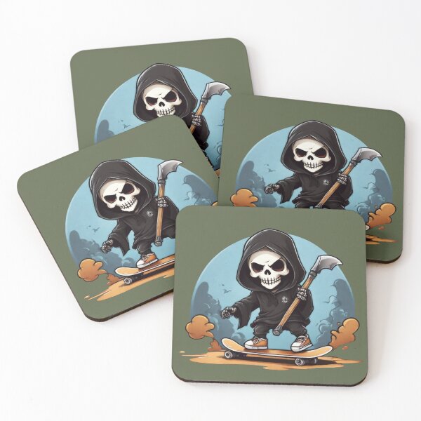 Item preview, Axe-Wielding Reaper on a Skateboard designed and sold by NiRia Spot.