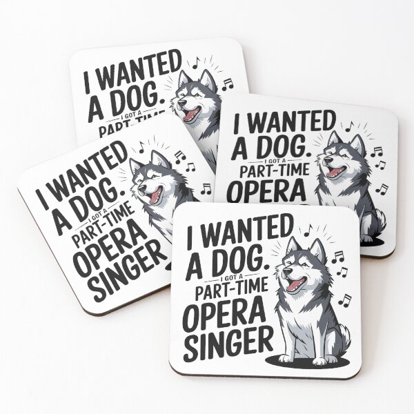 Item preview, Husky Opera: 'I Wanted a Dog, Got a Part-Time Singer' Funny Cartoon Vector designed and sold by MonkiFlipp.