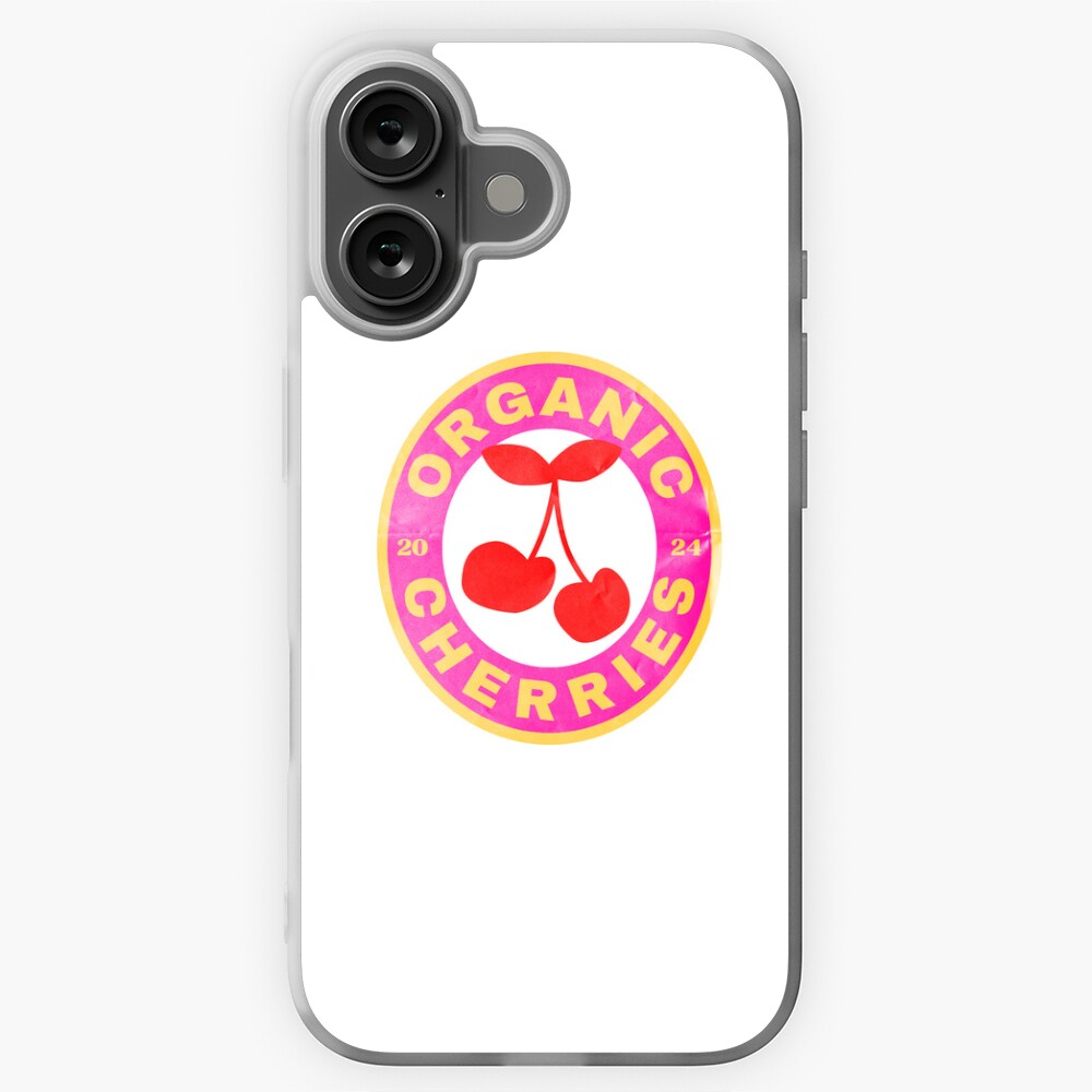 Organic Cherries Retro Fruit Sticker Sticker