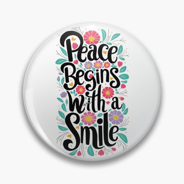 Item preview, Floral Art Peace Begins With A Smile designed and sold by P2Genies.