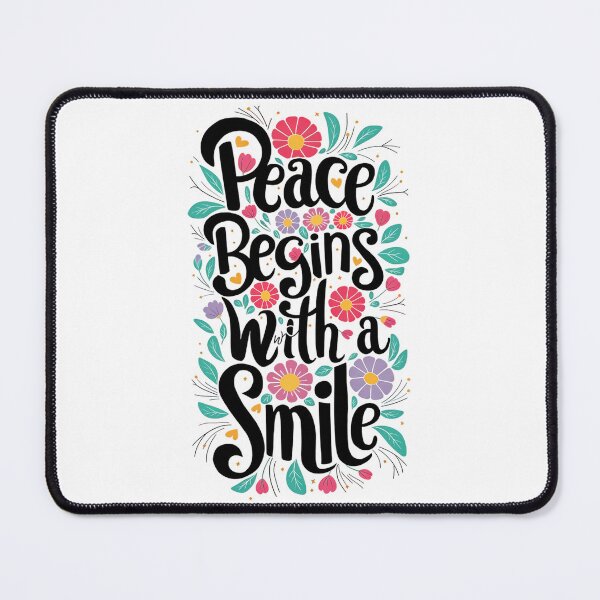 Item preview, Floral Art Peace Begins With A Smile designed and sold by P2Genies.