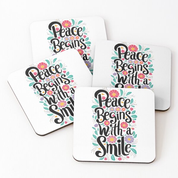 Item preview, Floral Art Peace Begins With A Smile designed and sold by P2Genies.