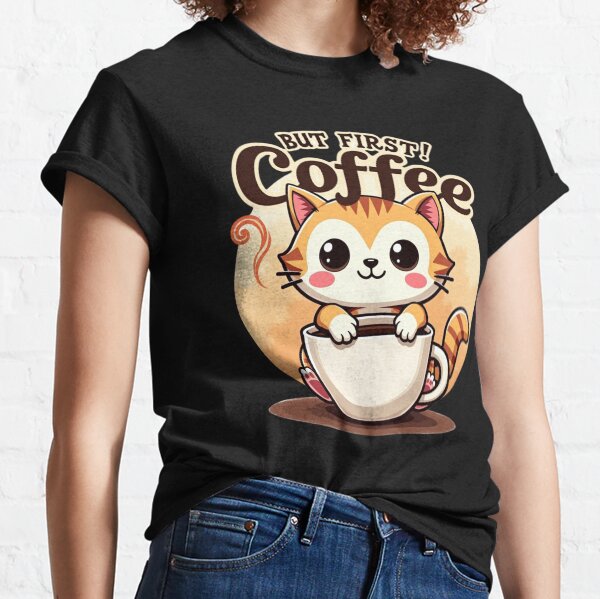 Item preview, But First Coffee Cute Kawai Cat designed and sold by Patryk Urbanek.