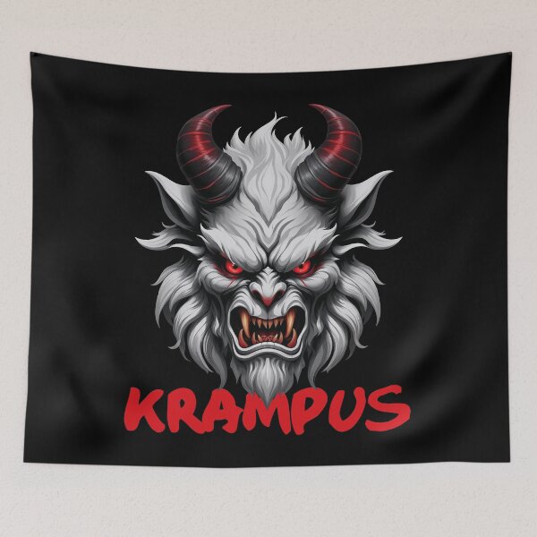 Item preview, Fierce Krampus Demon Head: Dark Christmas Horror Art designed and sold by Victor Shadehorn.