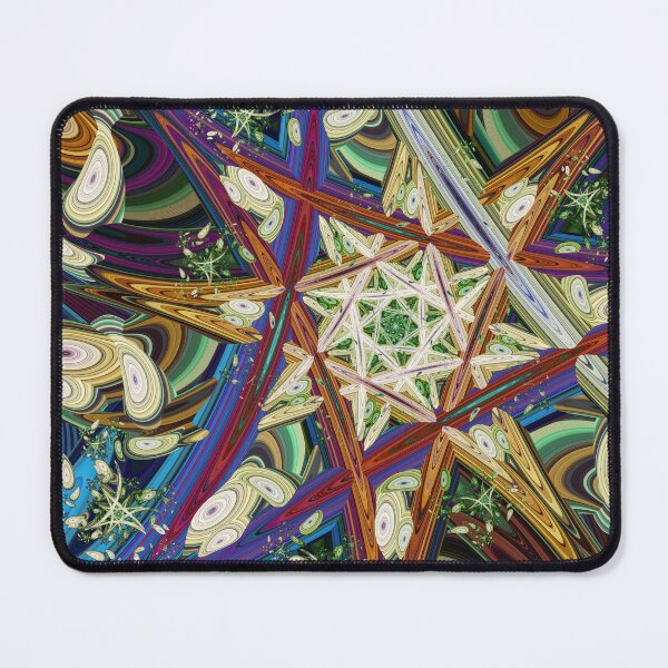 Item preview, Colourful Psychedelic Abstract Fractal Star Pattern designed and sold by pinkal.