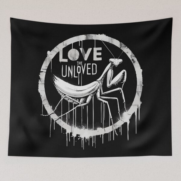 Item preview, Love The Unloved Praying Mantis Monochromatic Street Art designed and sold by TomFrontierArt.