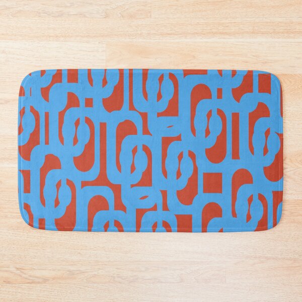 Item preview, Mid Century Modern Contemporary Loop Pattern Blue and Red designed and sold by kierkegaard.