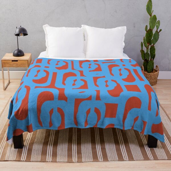 Item preview, Mid Century Modern Contemporary Loop Pattern Blue and Red designed and sold by kierkegaard.