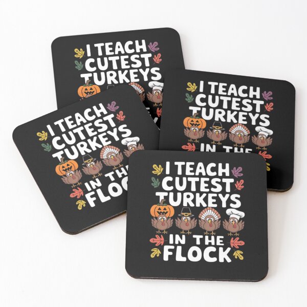 Item preview, Thanksgiving Teacher I Teach The Cutest Turkeys Flock designed and sold by BHMARTS.