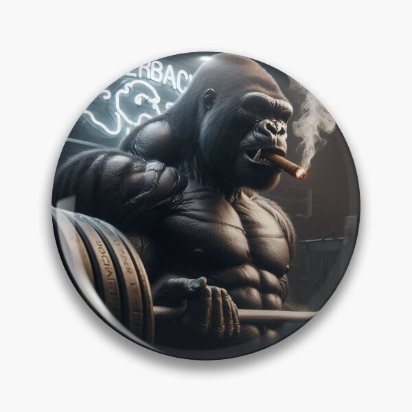 Item preview, Silver Back Gym Gorrila Lifting Weight Smokin Stoggie designed and sold by neildoch.