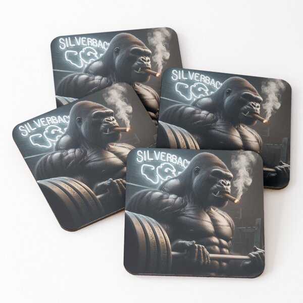 Item preview, Silver Back Gym Gorrila Lifting Weight Smokin Stoggie designed and sold by neildoch.