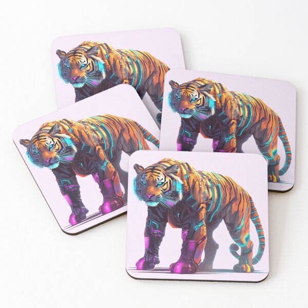 Item preview, Cybernetic Neon Tiger with Fierce Glow designed and sold by PixelReverb.