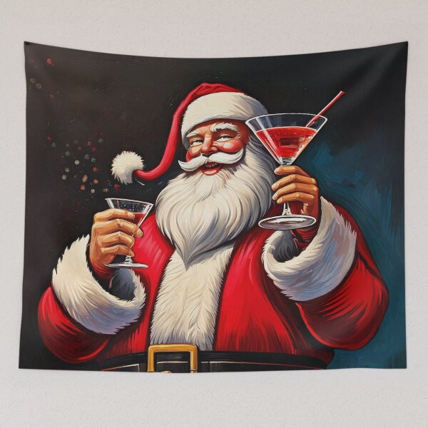 Item preview, Santa Claus Enjoys Cocktails designed and sold by ArtFactoryAI.