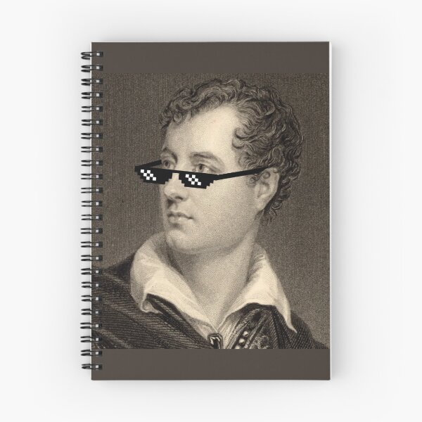 Item preview, Meme sunglasses on black and white portrait of Lord Byron, old-timey statuesque man, poet, poetry designed and sold by StudyPuff.