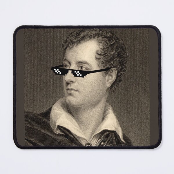 Item preview, Meme sunglasses on black and white portrait of Lord Byron, old-timey statuesque man, poet, poetry designed and sold by StudyPuff.