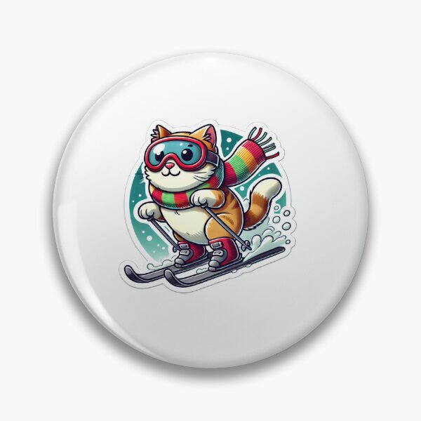 Item preview, cat on skis designed and sold by LewpyG.