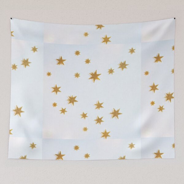 Item preview,  "Golden Stars and Snowflakes: Elegant Festive Line Art Frame" designed and sold by hjian8219.
