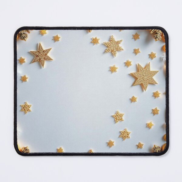 Item preview, "Golden Stars and Snowflakes: Elegant Festive Line Art Frame" designed and sold by hjian8219.