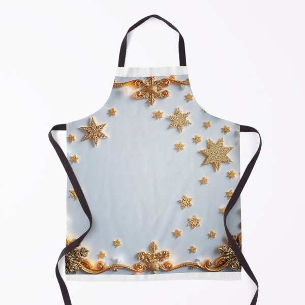 Item preview,  "Golden Stars and Snowflakes: Elegant Festive Line Art Frame" designed and sold by hjian8219.