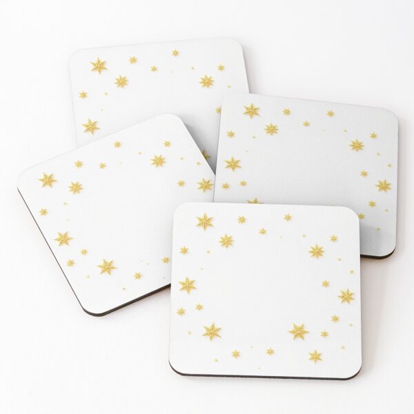 Item preview,  "Golden Stars and Snowflakes: Elegant Festive Line Art Frame" designed and sold by hjian8219.