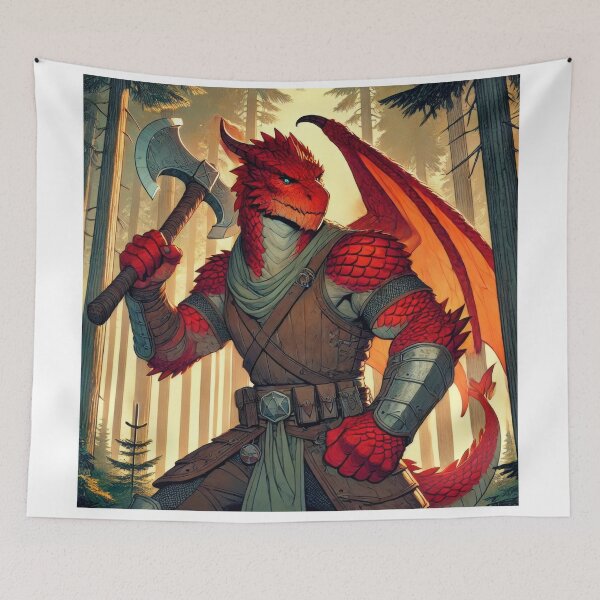 Item preview, Red Dragonborn Barbarian designed and sold by Johnny MeatShield.