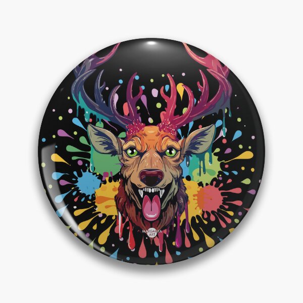 Item preview, 07 Party Deer colorful deer head paint splash designed and sold by Margarita-Art.